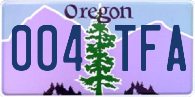 OR license plate 004TFA