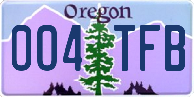 OR license plate 004TFB
