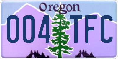 OR license plate 004TFC
