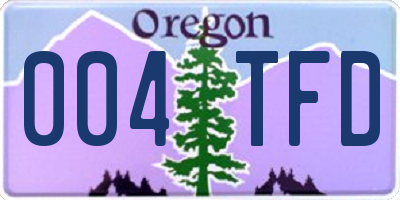 OR license plate 004TFD