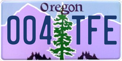 OR license plate 004TFE