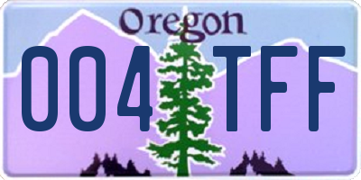 OR license plate 004TFF
