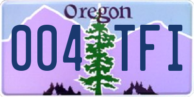 OR license plate 004TFI