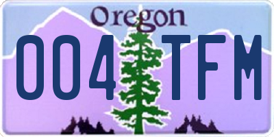 OR license plate 004TFM