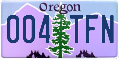 OR license plate 004TFN