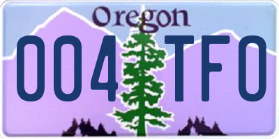 OR license plate 004TFO