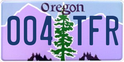 OR license plate 004TFR