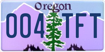 OR license plate 004TFT