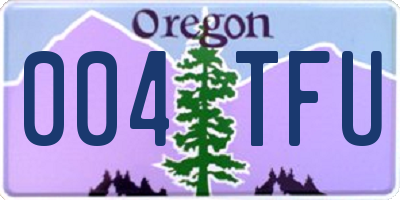 OR license plate 004TFU