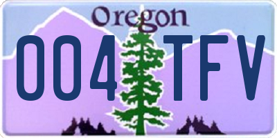 OR license plate 004TFV