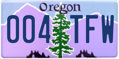 OR license plate 004TFW