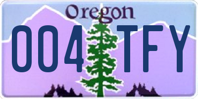 OR license plate 004TFY