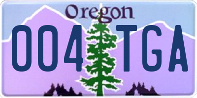 OR license plate 004TGA