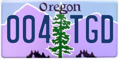 OR license plate 004TGD