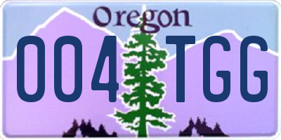 OR license plate 004TGG