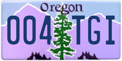 OR license plate 004TGI