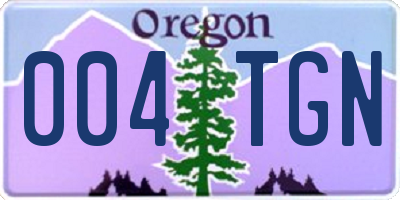 OR license plate 004TGN