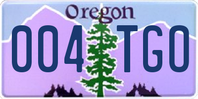 OR license plate 004TGO