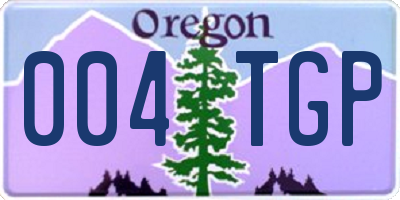 OR license plate 004TGP