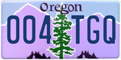 OR license plate 004TGQ