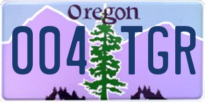 OR license plate 004TGR