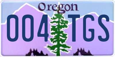 OR license plate 004TGS