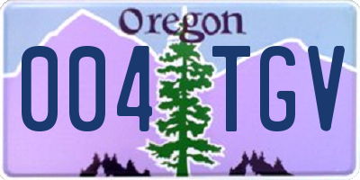 OR license plate 004TGV