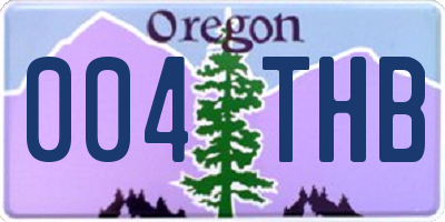 OR license plate 004THB