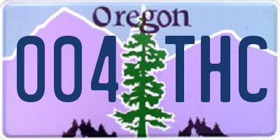 OR license plate 004THC