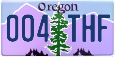 OR license plate 004THF