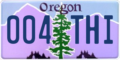 OR license plate 004THI