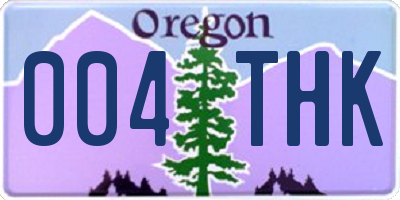 OR license plate 004THK