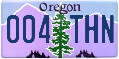 OR license plate 004THN