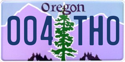 OR license plate 004THO