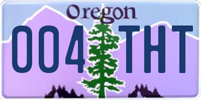 OR license plate 004THT