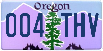OR license plate 004THV