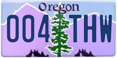 OR license plate 004THW