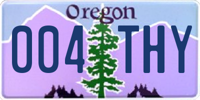 OR license plate 004THY