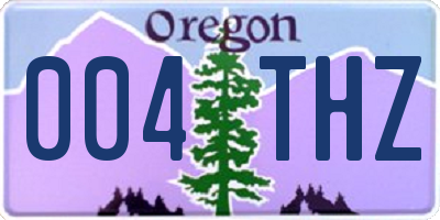 OR license plate 004THZ