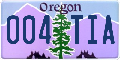 OR license plate 004TIA