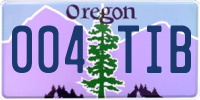 OR license plate 004TIB