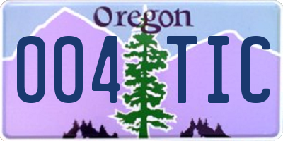 OR license plate 004TIC