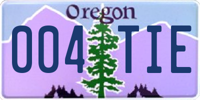 OR license plate 004TIE