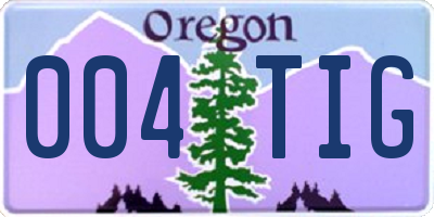 OR license plate 004TIG