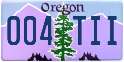 OR license plate 004TII