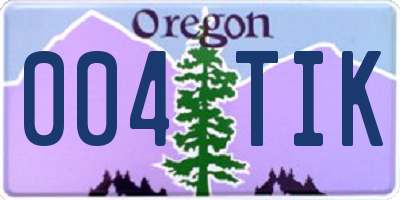 OR license plate 004TIK