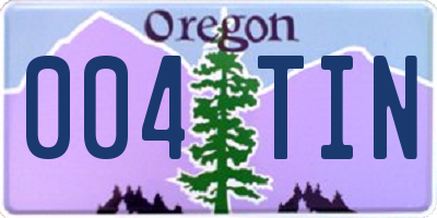 OR license plate 004TIN
