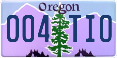 OR license plate 004TIO