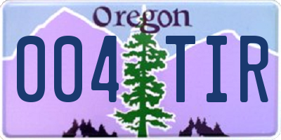 OR license plate 004TIR