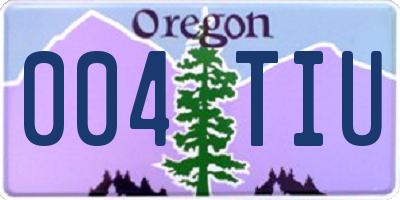OR license plate 004TIU